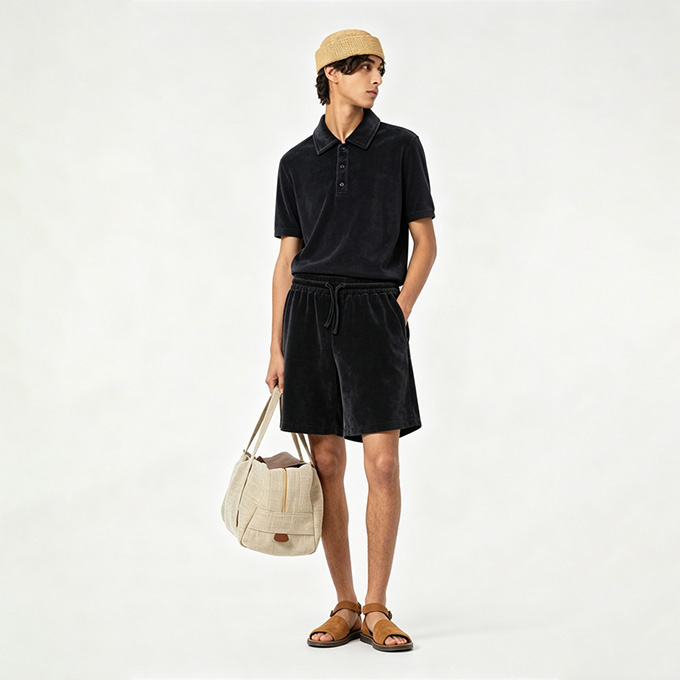 loro piana murano short sleeve polo and shorts set
